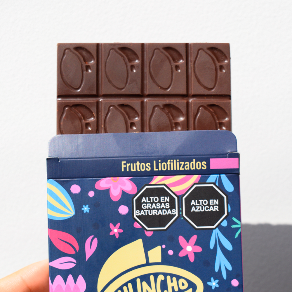 Chocolate con Leche y Frutos Liofilizados al 65% de Cacao (75g) - IMG 1